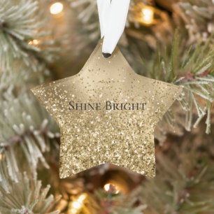 Chic Gold Glam Glitzy Glitter Ornament