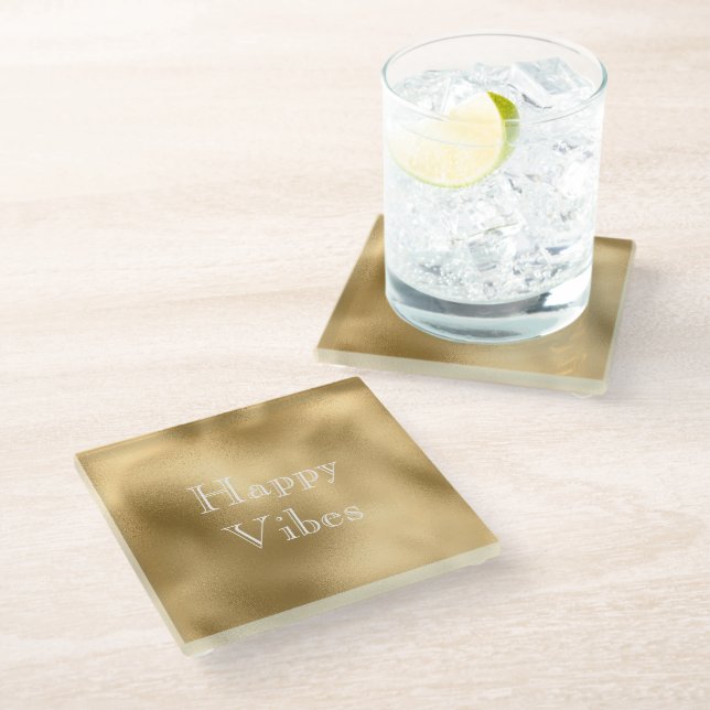 Chic Gold Glass Coaster (Angled)