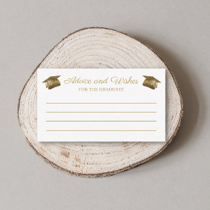 Chic Gold Glitter Advice & Wishes Graduation Party Card