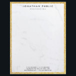 Chic Gold Glitter And White Marble Modern Template Letterhead<br><div class="desc">Gold Glitter And White Marble Modern Elegant Glamour Template Letterhead.</div>