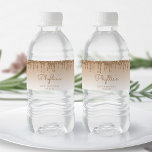 Chic Gold Glitter Drip 80th Birthday Party Water Bottle Label<br><div class="desc">These chic,  feminine 80th birthday party water bottle labels feature a sparkly gold faux glitter drip border and gold ombre background. Personalize them with her name in gold coloured handwriting script,  with her birthday and date below in sans serif font.</div>