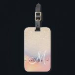 Chic Gold Glitter Iridescent Holographic Gradient Luggage Tag<br><div class="desc">This elegant and chic design is perfect for the trendy and stylish girly girl. It features faux printed gold glitter with pink, peach, blue, and purple iridescent holographic ombre gradient design. It's modern, cool, unique, glamourous, and original. ***IMPORTANT DESIGN NOTE: For any custom design request such as matching product requests,...</div>