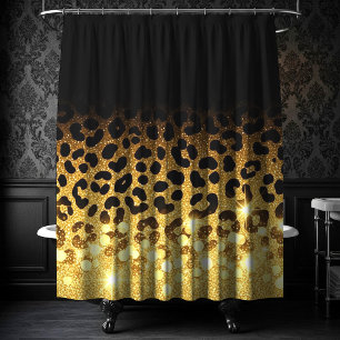 Chic Gold Glitter Leopard Print Pattern