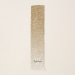 Chic Gold Glitter Ombre Monogram Scarf<br><div class="desc">This chic modern scarf design features a gold faux glitter ombre background. Customize it with her monogram initial in white serif font and her name in charcoal grey calligraphy script.</div>