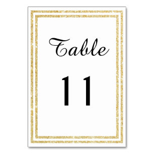 Chic Gold Glittered Trim - Table Card