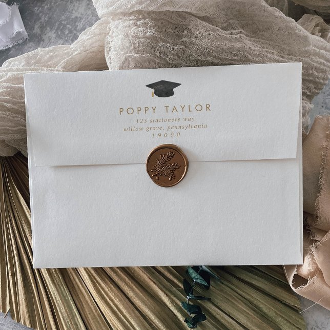 Chic Gold Graduation Announcement Envelope (Creator Uploaded)