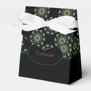 Chic Gold & Green Asian Style 2 Favor Box