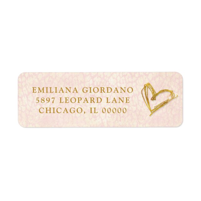 Chic Gold Heart & Blush Pink Pattern (Front)