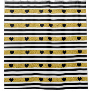 Chic Gold Heart Monochrome Pattern