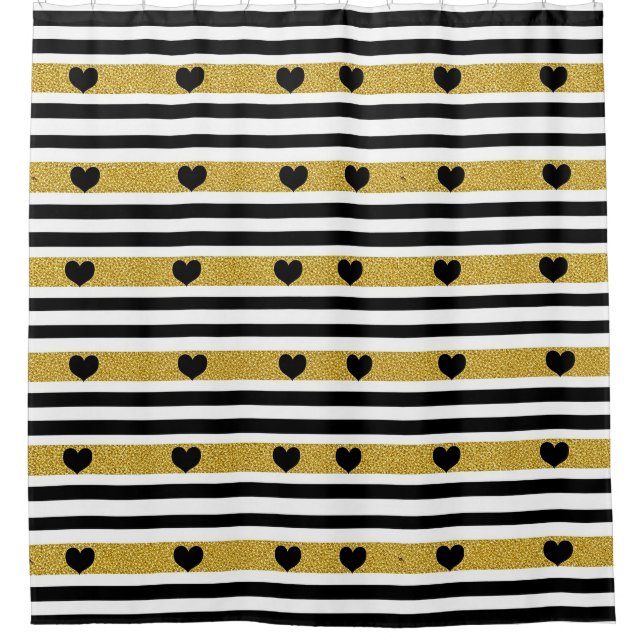 Chic Gold Heart Monochrome Pattern (Front)