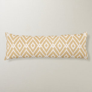Chic gold ikat tribal diamond pattern body pillow