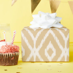 Chic gold ikat tribal diamond pattern wrapping paper