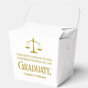 Chic Gold Law School Graduation Party Fortune Favor Box