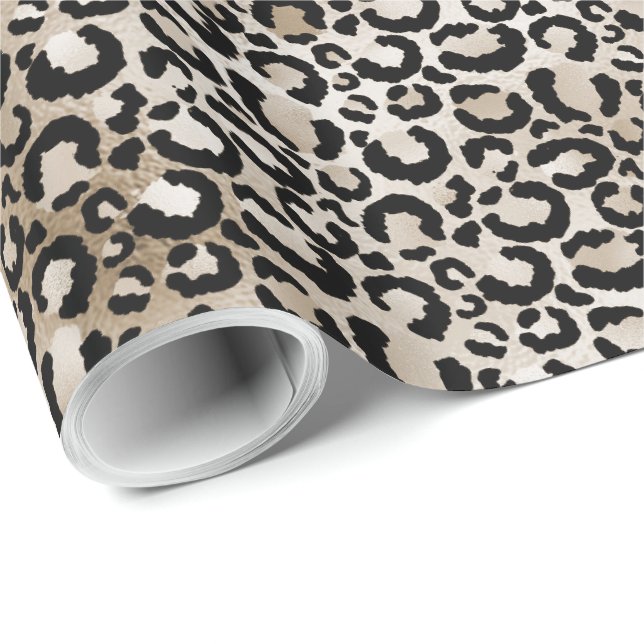 Chic Gold Leopard Print Wrapping Paper (Roll Corner)