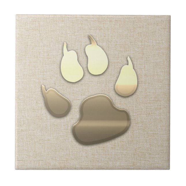 Chic Gold Look Look Dog Pet Tile (Front)