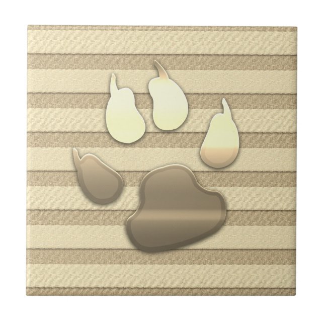 Chic Gold Look Look Dog Pet Tile (Front)
