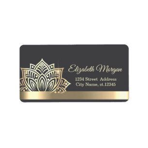 Chic Gold Lotus Flower Gray Label
