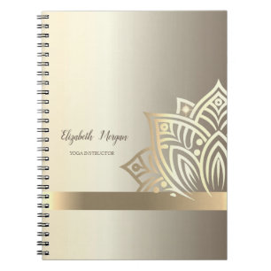Chic Gold Lotus Flower Yoga  Notebook