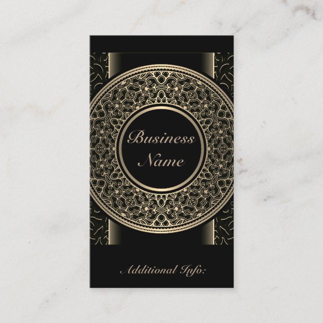 Chic Gold Medallion Business Card 2 (Front)