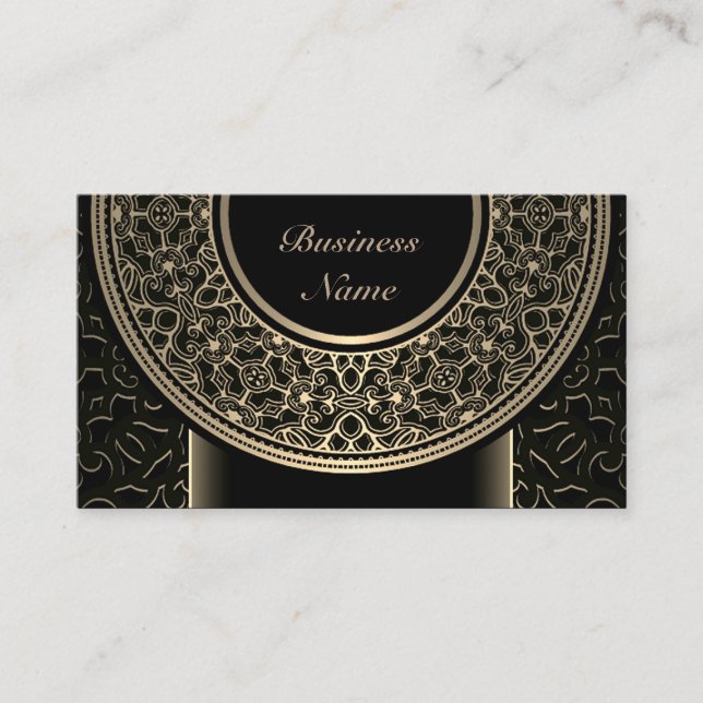 Chic Gold Medallion Business Card 3 (Front)