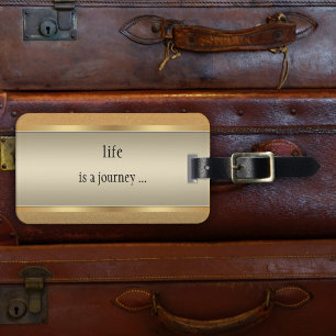 Chic Gold Metallic Glitter Luggage Tag