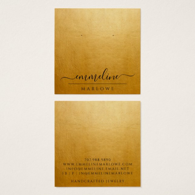 Chic Gold Modern Minimalist Earring Jewellery (Front & Back)