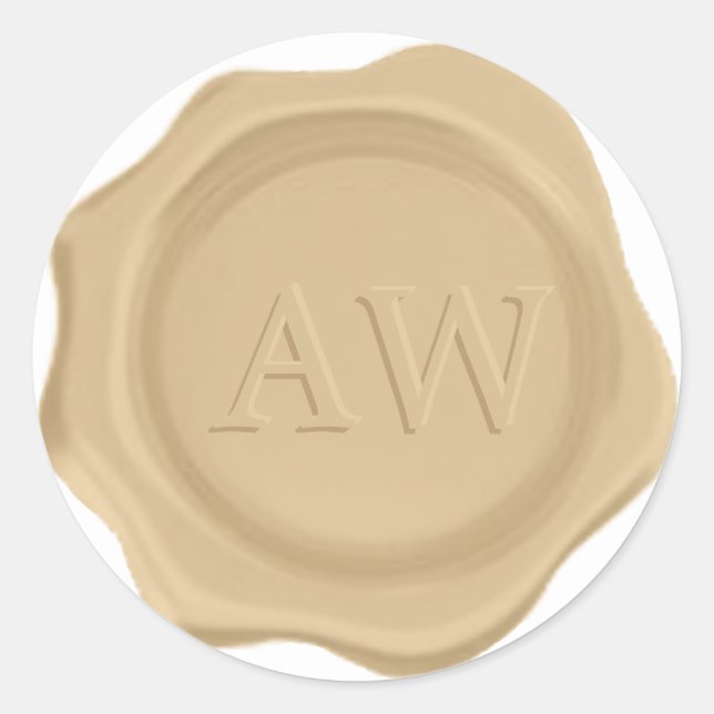Chic Gold Monogram Wedding Wax Seal (Front)