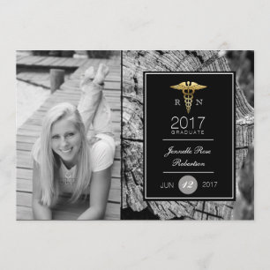 Chic Gold Nursing Graduation Party   Announcement