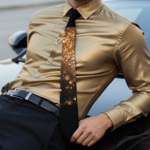 Chic gold ombre sparkle wedding tie