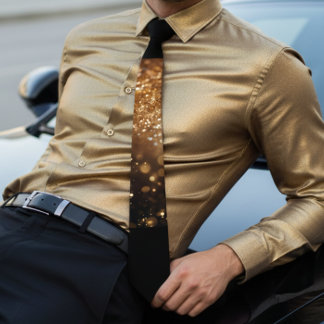 Chic gold ombre sparkle wedding tie