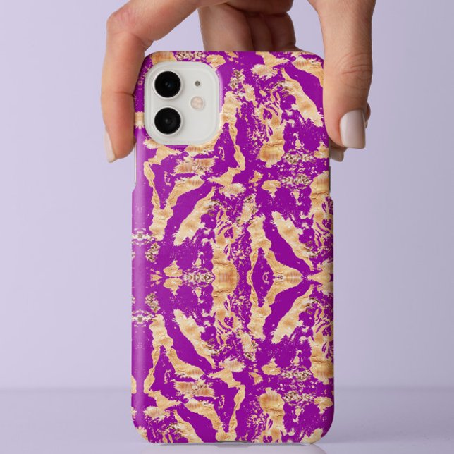 Chic Gold on purple Marble Stylish aesthetic Case-Mate iPhone Case (Creator Uploaded)