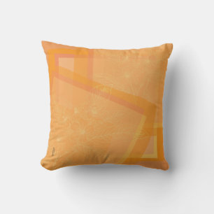 Chic Gold Orange Abstract Floral Throw Pillow