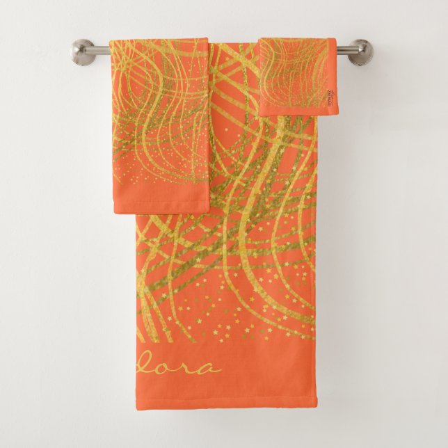 Chic Gold Orange Abstrait (En situation)