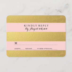 CHIC GOLD PINK RSVP CARDS