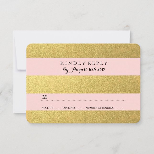 CHIC GOLD | PINK RSVP CARDS (Front)