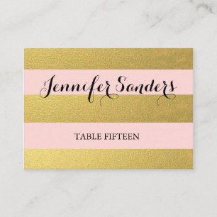 CHIC GOLD PINK WEDDING PLACE CARDS