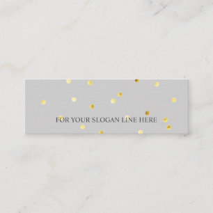 Chic Gold PolkaDot Pattern Grey Mini Business Card