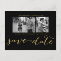 CHIC GOLD PRINT | SAVE THE DATE POSTCARD