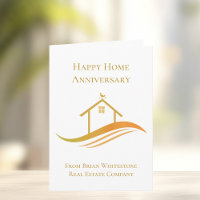 Chic Gold Real Estate Happy Home Anniversary