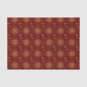 Chic Gold Red Pattern Custom Business Logo Tissue Paper