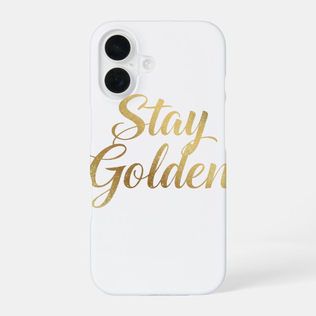 Chic Gold Script Motivational Message iPhone 16 Case (Back)