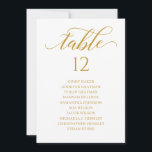 Chic Gold Script Table Number Seating Chart<br><div class="desc">Modern and elegant design printed Gold Calligraphy Script Table Number Seating Chart Cards that can be customized with your text and add each table number card to your cart, one by one. Please click the "Customize it" button and use our design tool to modify this template. Check out the Graphic...</div>