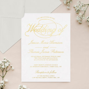 Chic Gold Script Wedding Real