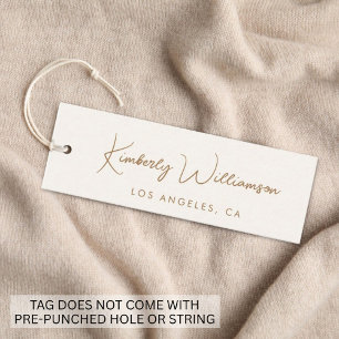 Chic Gold Signature Script Cream Hang Tag