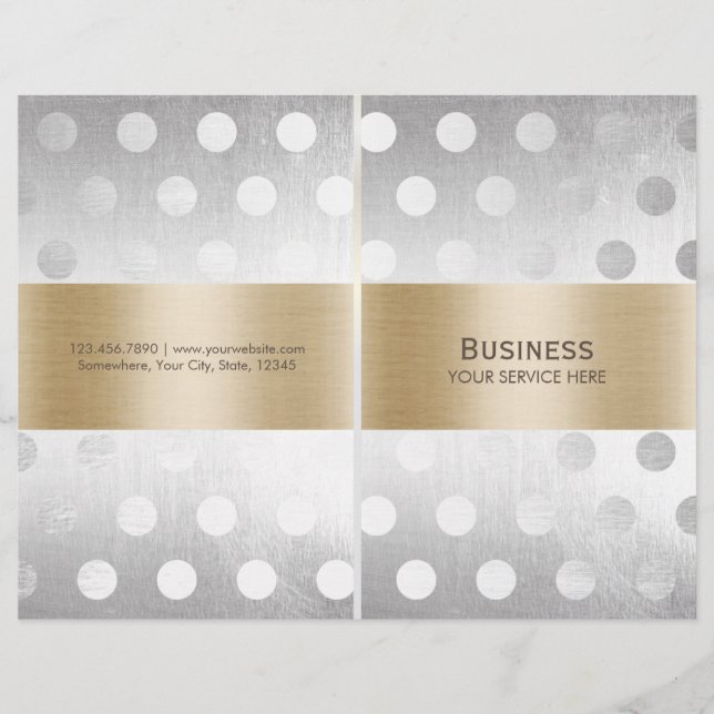 Chic Gold & Silver Beauty Hair Salon Spa Bi-Fold (Front)