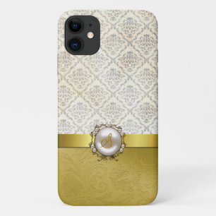 Chic Gold Tone & Cream Damask iPhone 11 Case