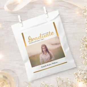 Chic Gold Trendy Graduation Party Class of 20XX Favour Bag