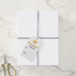 Chic Gold Trendy Graduation Party Class of 20XX Gift Tags