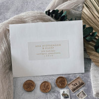 Chic Gold Typographie Mariage Étiquette de adresse