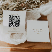 Chic Gold Typography Business QR Code Thank You